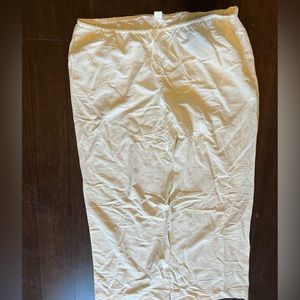 H&M White linen blend Drawstring pants XL